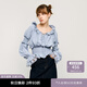 moussy&sly新品甜美淑女風(fēng)喇叭袖蕾絲花邊襯衫女038HAZ30-0281 淺紫色101 均碼 00020/F