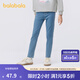 巴拉巴拉童裝女童牛仔褲2025春裝兒童小腳褲子中大童時尚繡花休閑長褲潮流 牛仔中藍(lán)88201 170