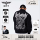 BOY LONDON【反叛力量】秋情侶款棒球領(lǐng)黑色夾克外套N23010 黑色 XS