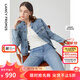 朗姿法式復(fù)古百搭休閑短款藍(lán)色牛仔外套女新款高級感早春新款上衣 巴黎藍(lán)色2 L