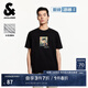 杰克·瓊斯（JACK&JONES）25年男裝重磅涼感短袖t恤男士夏季趣味法斗犬藝術(shù)印花寬松半袖T恤 E40黑色涼感 M 175