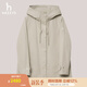 哈吉斯（HAZZYS）女裝 春秋款女士寬松休閑連帽夾克女ASVSU0BCU08 淺米色LI 2XL (170/96A 44)