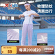 特步童裝兒童褲子男童夏季薄款女童中大童運動(dòng)長(cháng)褲防蚊休閑褲 霧紗紫 160cm