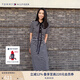 TOMMY HILFIGER【顯瘦百搭】夏季女休閑條紋收腰開叉POLO長裙連衣裙02497 黑白條紋0AY M