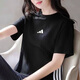 阿迪達斯（adidas）T恤女士2026夏季新款情侶運動(dòng)服半袖潮流寬松透氣純黑色純棉短袖 刺繡LOGO款 S