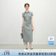 范思藍恩天才少女學(xué)院風(fēng)polo連衣裙女2025夏新款長(cháng)款收腰裙子2179 花灰色 S