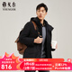 雅戈?duì)枺╕OUNGOR）羽絨服男連帽中長(zhǎng)款羽絨服錦綸耐穿舒適透氣男士上衣外套 VRYL439984AQA黑色 XL 180/100A
