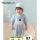 幼歌（YOUGE）【樹袋熊系列】嬰幼兒新款可愛連體衣親膚透氣短袖爬服 藍色 66cm