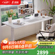 愛(ài)特屋實(shí)木家具升降電腦桌學(xué)習書(shū)桌胡桃木可升降工作臺電競桌升降架R3 【R3雙電機】方形橡膠木白 1.4 x 0.7m桌面尺寸【2.0cm厚】