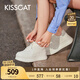 KISSCAT[明星同款]接吻貓厚乳酪餅干鞋24新休閑板鞋厚底小白鞋KA53281-50 白色 36