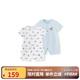 英氏（YEEHOO）嬰兒哈衣新生兒衣服寶寶連體衣包屁衣夏季爬服純棉短袖薄款夏
