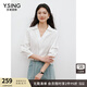 衣香麗影白色斜領(lǐng)襯衫女2025年春季新款高級(jí)感法式復(fù)古燈籠袖上衣 白色 S