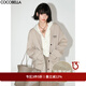 COCOBELLA休閑風(fēng)加絨字母開(kāi)衫外套松弛感穿搭銀狐絨棒球服SC67 米灰 L