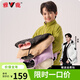 雅鹿兒童羽絨服2024新款雙面穿搖粒絨外套中大童羽絨服校服神器 黑色羽絨+綠色奧粒絨 120