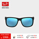 雷朋（RayBan）雷朋太陽(yáng)鏡男女款方形前衛墨鏡潮流彩膜反光鏡面0RB4165F可定制 622/55黑色鏡框藍色反光鏡片 尺寸58