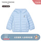 Teenie Weenie Kids小熊童裝24冬季款男女寶寶熊耳連帽羽絨服 海鹽小吐司（藍色） 120 cm
