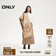 ONLY2024冬季新款復古保暖柔軟雙面格紋流蘇圍巾女|12446H001 C12 奶油沙色 198cm