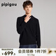 皮皮狗 秋冬新品 羊絨衫男士商務(wù)休閑半高領(lǐng)百搭毛衣內(nèi)搭打底針織衫 黑色701 L 175/96A