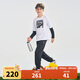 NIKE3BRAND 耐克童裝男女童純棉長(cháng)袖T恤+長(cháng)褲2件套秋季長(cháng)T套裝