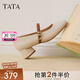 他她（TATA）白色瑪麗珍鞋女2025秋季新款粗跟單鞋女鞋小皮鞋7AC09AQ5 米白（寬版） 38