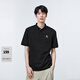 太平鳥(niǎo)男裝【涼感】 冰氧酷polo衫男夏季休閑刺繡男 黑色1 L