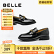 百麗（Belle）樂(lè)福鞋女商場(chǎng)同款真皮時(shí)尚小皮鞋百搭單鞋A5Y1DAA4 黑色 35