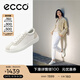 愛步（ECCO）板鞋女 軟底輕盈耐磨百搭牛皮德訓(xùn)休閑鞋 柔酷零點220253 HL 白色/灰白色22025352292 37