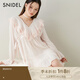 SNIDEL2025春夏新品刺繡花邊荷葉領(lǐng)喇叭袖襯衫連衣裙SWFB251065 粉米色 均碼 (F)