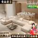 貴森堡（GUISENBAO）侘寂風沙發(fā)布藝沙發(fā)客廳2025新款大戶型u型全實木乳膠磨砂布沙發(fā) 2.6米直排【進口松木框架】 高密度回彈海綿款【五星級磨砂布】18%人選擇