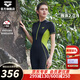 阿瑞娜（arena）泳衣女士長(cháng)袖平角防曬沖浪連體游泳衣保暖瑜伽游泳衣 黑色-(LCN4274W)短及膝泳衣 L