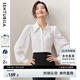尚都比拉秋季休閑通勤顯瘦長袖襯衣女設(shè)計感燈籠袖襯衫 白色 L 