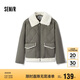 森馬（Semir）棉服女拼接毛絨翻領(lǐng)溫柔百搭2024冬季寬松棉衣復(fù)古風(fēng)109724112003