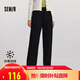 森馬（Semir）[商場同款]休閑褲女加絨長褲簡約冬2024仿呢闊腿褲101724127016A