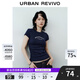 UR2025秋季新款女裝休閑日常字母印花修身圓領(lǐng)T恤UYY450276 藏青 M