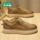 木林森男鞋秋季工裝休閑鞋子男士新款低幫板鞋戶(hù)外運動(dòng)登山鞋 棕色40