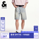 杰克·瓊斯（JACK&JONES）男裝貓須水洗舒適百搭時尚酷帥高街個性簡約風牛仔短褲225243021 C40淺牛仔藍 M (175)