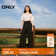 ONLY2025秋季新款通勤百搭高腰西裝褲收腰闊腿休閑褲女|125114020 H1Z 黑色 S