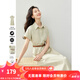 梵希蔓休閑通勤連衣裙女2025年夏新款Polo領(lǐng)收腰顯瘦襯衫純棉裙子 M7075 豆綠色 M