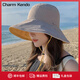 Charm Kendo女防曬帽遮陽帽女戶外旅行海邊沙灘遮臉防紫外線大檐帽漁夫帽 黃色