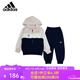 adidas阿迪達(dá)斯童裝龍年新春節(jié)款連帽外套休閑運(yùn)動(dòng)褲兩件男女套裝JF3869 JF3869 128