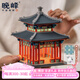 晚峰頤和園知春亭榫卯積木玩具益智男孩生日禮物非遺中國古建拼裝模型 發(fā)光知春亭迷你男孩生日伴手禮品