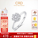 CRD克徠帝【現貨閃發(fā)】花信鉑金群鑲鉆戒女鉆石戒指求婚結婚 【G01070】約0.7克拉效果 共約15分