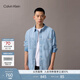 Calvin KleinJeans25春夏男士經(jīng)典美式復古風(fēng)ck純棉淺藍色寬松牛仔襯衫4RAB700