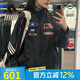 阿迪達斯 （adidas）三葉草女裝 秋季新款MOTO JKT W 賽車(chē)風(fēng)立領(lǐng)運動(dòng)寬松夾克外套 KG6676/黑色/漢玉白 XS