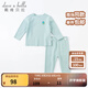 戴維貝拉（DAVE＆BELLA）兒童內(nèi)衣套裝男童德絨睡衣女童家居服中大童秋衣兩件套秋裝新款 灰綠【DBJ20266-K】 100 cm（建議身高90-100cm）