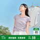 森馬（Semir）短袖t恤女短款緊身夏季圓領(lǐng)正肩上衣V領(lǐng)收腰套頭衫109324100003