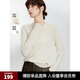 ELLE【100%綿羊毛】高領(lǐng)毛衣女2024秋冬新款打底保暖內(nèi)搭羊毛針織衫 米白（半高領(lǐng)升級(jí)版） M