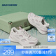 斯凱奇（Skechers）女鞋時尚春夏透氣百搭小白鞋拼接輕便老爹鞋復(fù)古跑步休閑運(yùn)動鞋潮 【透氣款】白色/薰衣草色/WLV 38