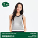 松山棉店商場同款二合一帶胸墊黑白條紋背心女新款基礎(chǔ)款內(nèi)搭舒適背心春夏 黑白條 L （推薦110-125斤）