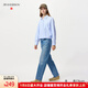 優(yōu)衣庫女裝直筒牛仔褲/中腰水洗產(chǎn)品休閑褲子25秋冬新款479004 65 寶藍色 26 /160/66A